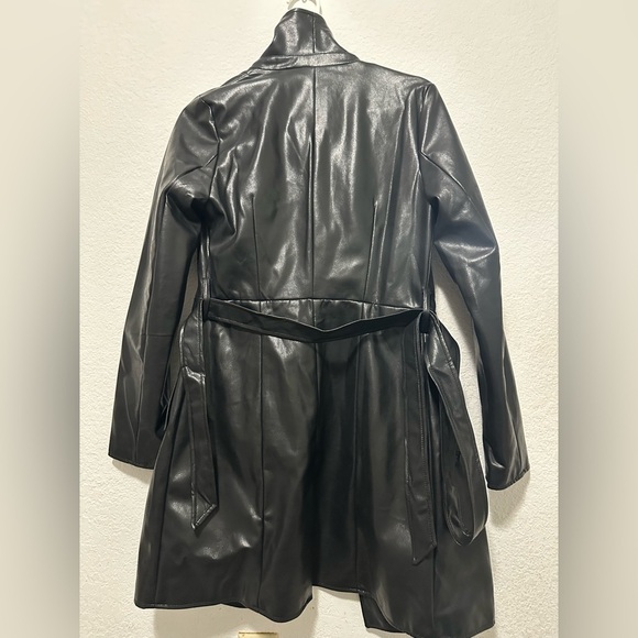 H&M Black Faux Leather Vegan Jacket size XS - Picture 2 of 5